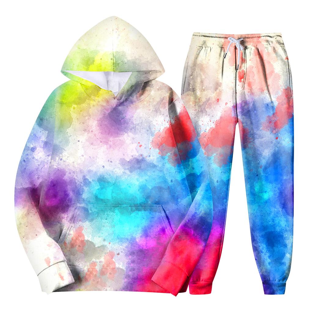 Мужской спортивный костюм с капюшоном, унисекс, двухсекционная одежда для бега, пуловер с длинными рукавами, толстовки с капюшоном + комплект спортивных штанов