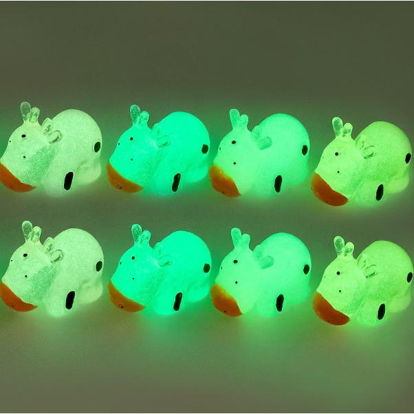 10Pcs/lot Cute Luminous Cow Animal Miniatures Mini Figurine Glow In the Dark Fairy Garden Decoration Moss Terrarium Micro Landscape*--*