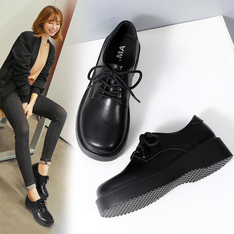 Женские кожаные лоферы Woodpecker с мягкой подошвой - Новинка 2025 года, повседневная обувь в британском стиле, черные, для осени