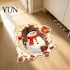 Non Slip Holiday Door Mat Christmas Entrance Mat, Santa Claus Entryway Rug, Non-Slip Imitation Indoor Decoration Cashmere Rug for Kitchen Bathroom