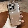 Роскошный чехол с блестками и бриллиантами в виде кошачьих ушей для защиты камеры и телефона iPhone 15 14 13 12 16 Pro Max, противоударный силиконовый чехол
