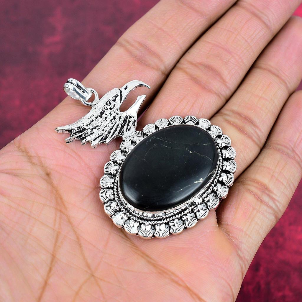 Подвеска из шунгита, ювелирные изделия из стерлингового серебра 925 пробы, подвеска ручной работы, на День Благодарения