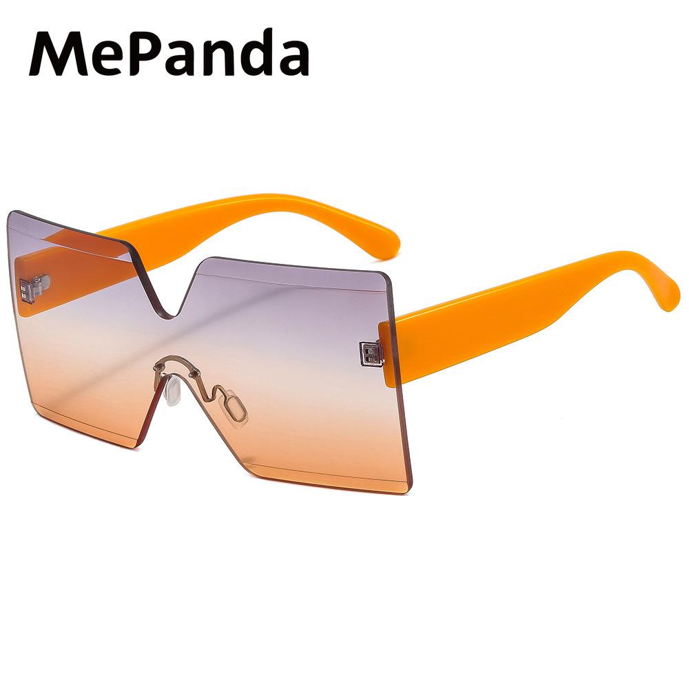 MePanda унисекс, двухцветные, цельные, без оправы, модные уличные солнцезащитные очки для вечеринок., UV400