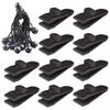 Samcos Tent Clip Fixed Clip Windproof Fixed Plastic Parts Clip Holder for Tarp Camping Fixed Outdoor Camping Fixed Rope Easy to Install Black of 20