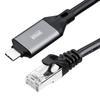 Sanwa Direct USB-C LAN Conversion Cable, 3m, Category 6, 1Gbps, MAC Address Pass-Through, Gigabit Ethernet Cable, Type-C To RJ45, 500-LAN6KC03