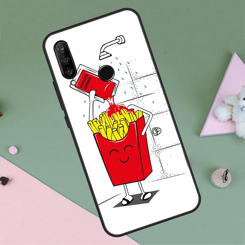 Картошка Фри Бургер Пицца Для Huawei P20 P40 Lite P60 P30 Pro Nova 5T 9 10 SE 12s 12i 11i Y90 Y70 Y60 Y61 Y72 Y91 Чехол