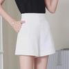 Women's White Wide-Leg High Waist A-Line Slim Suit Shorts for Spring/Summer 2024