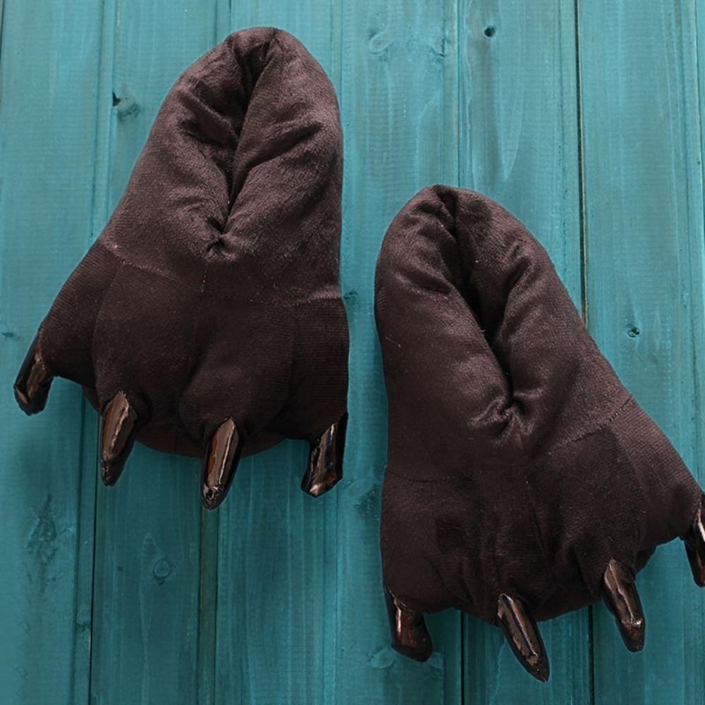 Plush Animal Claw Shoes Funny Indoor Floor Slippers Cute Thicken Warm Slippers Kids