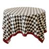 Cotton Grid Table Cover Simple Design Vintage Tablecloth Retro Checkered Table Cloth  Round Table