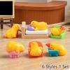 6 Стилей/Набор Смола Мини Желтый Утенок Украшение для Автомобиля Украшение для Дома и Стола Микро Ландшафт Садовые Фигурки Крошечный Утенок DIY Аксессуары