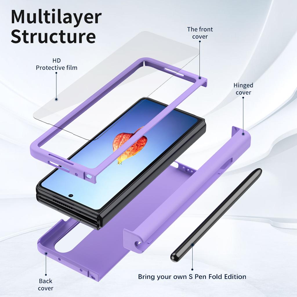 Full Body Glass Film Phone Case For Samsung Galaxy Z Fold4 5g Fold 4 Fold3 Fold2 Fold 3 2 Zfold4 S Pen Holder Folding Cover