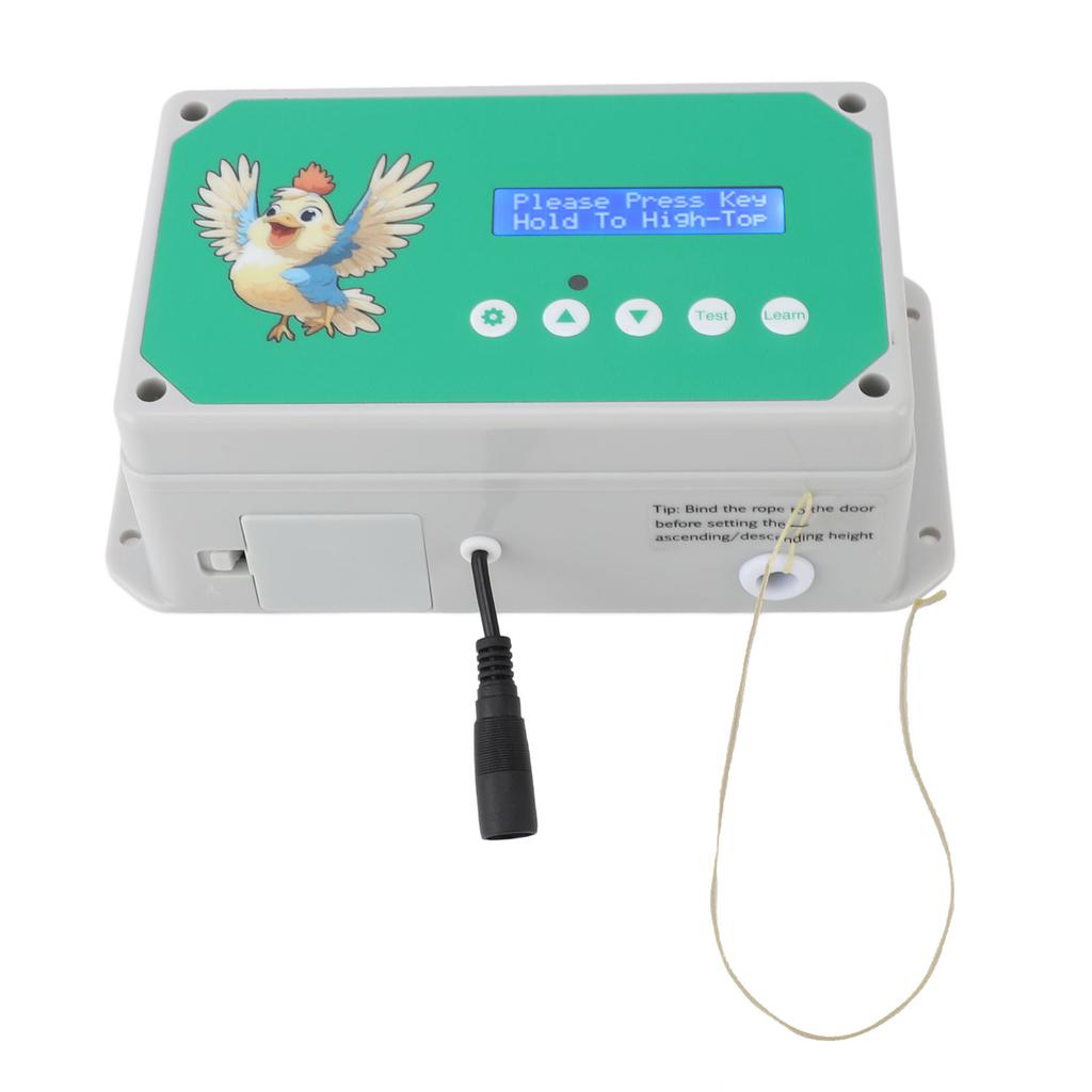 Контроллер двери курятника IP44 Водонепроницаемый Таймер Пульт дистанционного управления Двойной источник питания Автоматический