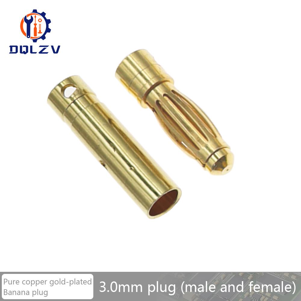 2.0mm 3.0mm 3.5mm 4.0mm 5.5mm 6.0mm 8.0MM Gold Bullet Banana Connector plug for ESC Lipo RC battery Plugs