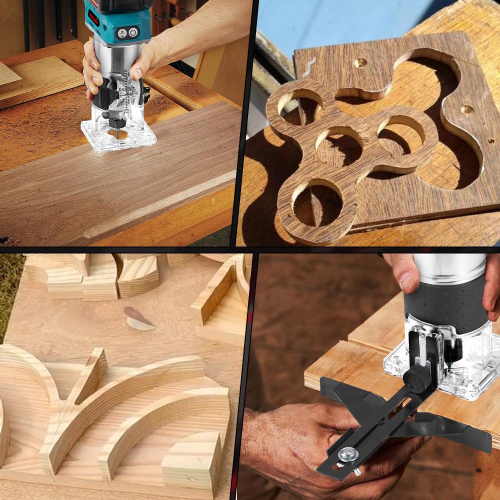 ONEVAN 5-скоростной бесщеточный электрический ручной триммер 1600 Вт беспроводной фрезер по дереву деревообработка гравировка прорезка пазов для Makita 18 В аккумулятор