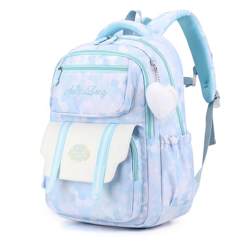 Stylish And Cute Nylon Backpack For Students Ideal For School Use In Pink Blue And Purple