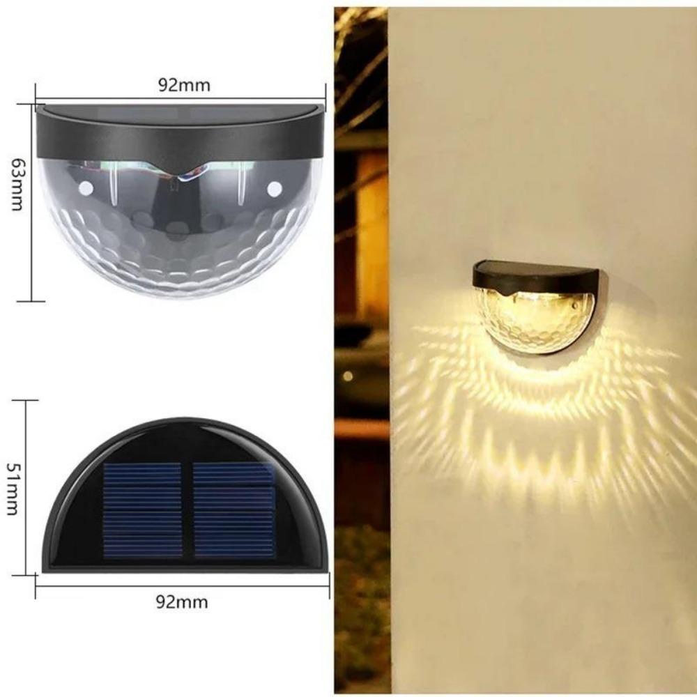 LED Solar Power Light Energy Wall Lamps Waterproof Stair Fence Lamp Semi-circular Lights Outdoor Home Garden Decoration Lighting