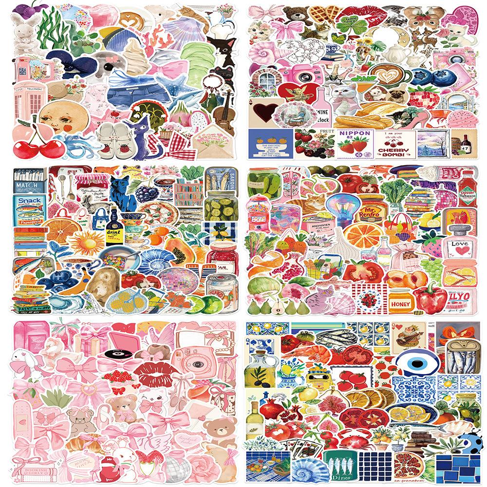 50 Pink Aesthetic Aesthetic Graffiti Stickers Guitar Laptop Suitcase DIY Waterproof Stickers