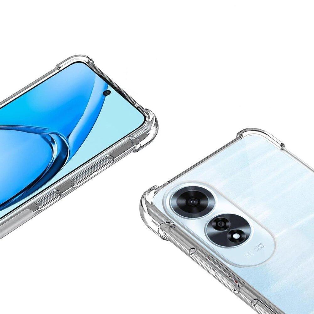 Dropproof Case + 9H Tempered Glass for Oppo A60, Transparent
