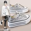 Холщовые туфли женские модные блестящие кроссовки на платформе из вулканизированной ткани дизайнерские летние повседневные спортивные кроссовки из холста обувь Zapatillas