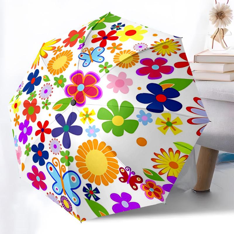 1 шт. Цветочная сфера, Автоматический складной зонт с открытием/закрытием, Компактный портативный дорожный зонт, Идеальный подарок на день рождения/праздник, Милый зонт y045