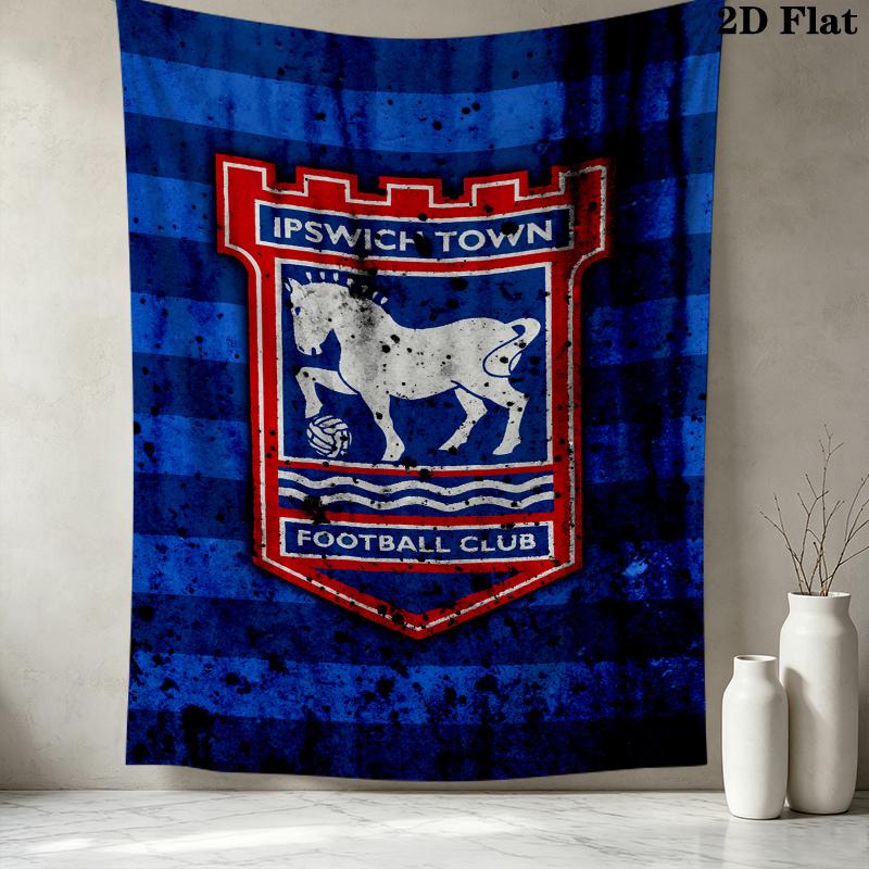 Ipswich Town FC Wall Tapestry Aesthetic Wall Hanging Printed Fabric Blanket Decorative Tapestries for Bedroom Living Room Home Decor