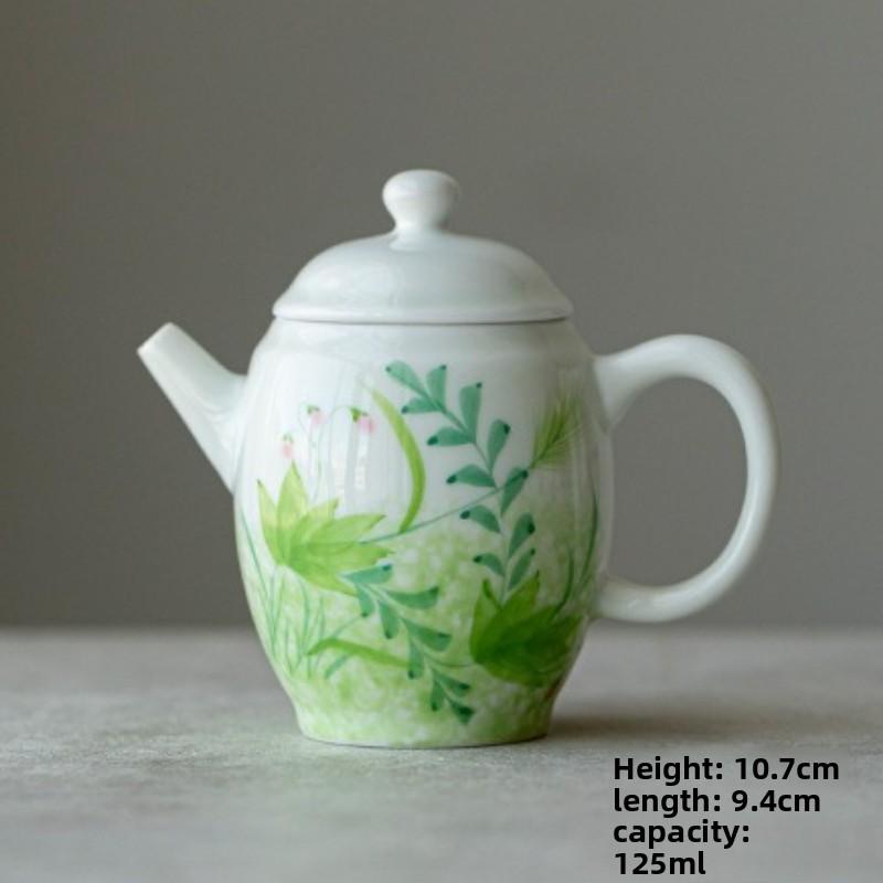 Underglaze Color Tea Pot Boutique Hand-painted Teapot Ceramic Pear-shaped Pot With Filter Tea Brewing Kettle Teaware Gift
