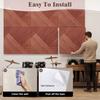 Studio Foam Panels Decorative Acoustic Panels, 23.6" x 23.6", Flame-Retardant Polyester Fiber Sound Absorbing Wall Tiles with Wood Grain Design,