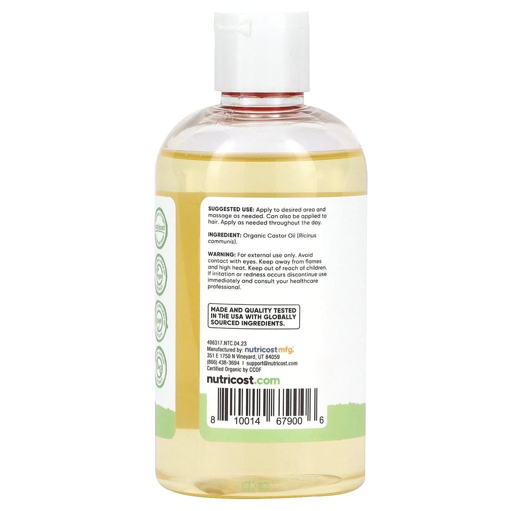 Органическое касторовое масло, 240 мл(8os)