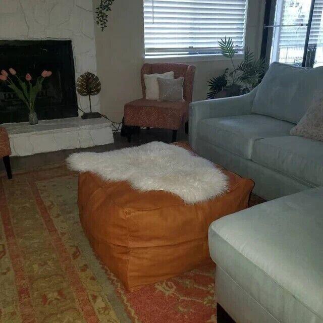 Марокканский пуф, новый коричневый козел, замечательная винтажная подставка для ног из кожи ручной работы