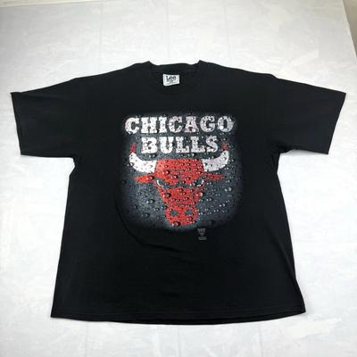 Графическая футболка Y2K Chicago Bulls Lee Sport Черная футболка NBA XL