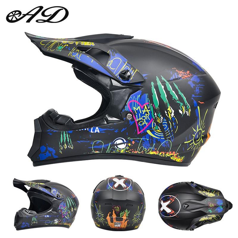 DOT Certified Full Face Off-Road Motorcycle Helmet Dirt Bike ATV Trail Riding Safety Gear