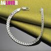 925 Sterling Silver 6mm Side Chain 18/19/20cm Bracelet Fashion Jewelry