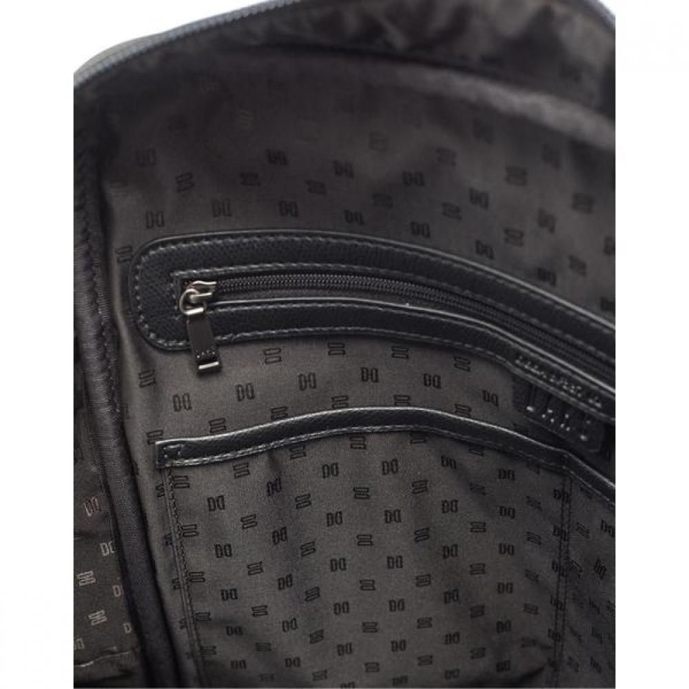 Daks Black Leather Simple Backpack [15 Inch Laptop Compatible] Dbba3e337