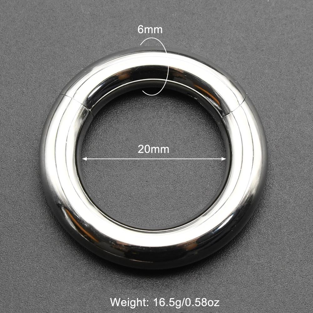 Smooth Hinged Stainless Steel Segment Hoop Ring 00G Large Size Septum Clicker BCR PA Piercing Nose Ring Ear Stretcher Weights