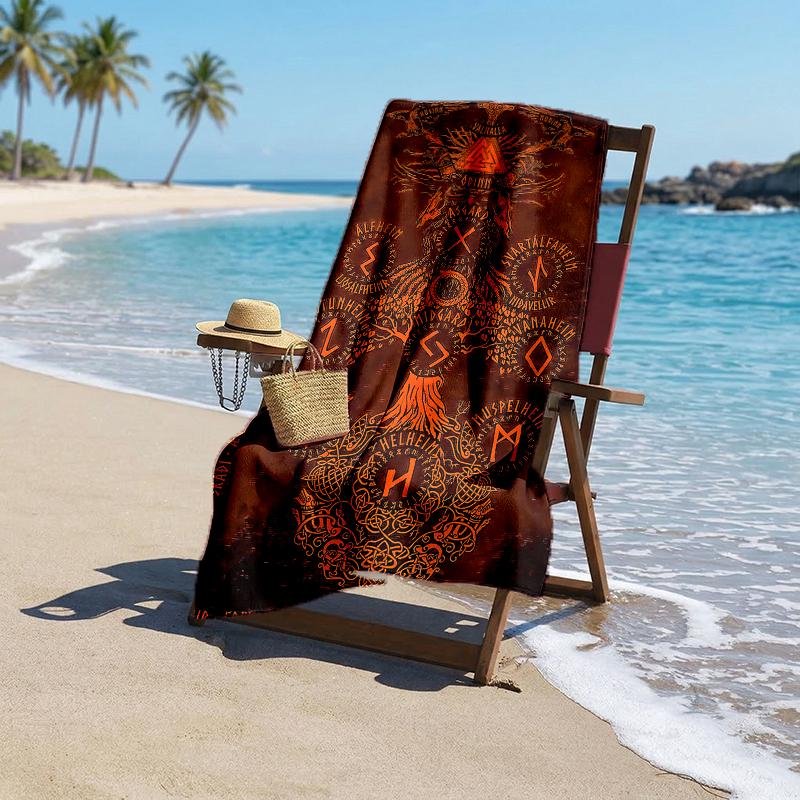 Runes Tree Life Fashion Beach Towel: Ideal for Summer Adventures Soft, absorbent and quick drying suitable for swimming and bathing