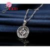 Top Quality Girl Accessories 925 Sterling Silver Color Color Hollow Circle Crystal Necklace Earrings Funny Women Jewelry Sets