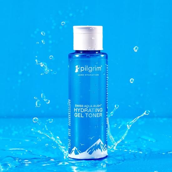 Увлажняющий гель-тонер Pilgrim Swiss Aqua Rush™ 100 мл | Создан на основе мощных увлажнителей - Pentavitin, Aquaxyl, Swiss Aqua Rush™ | Тоник для сияющей кожи