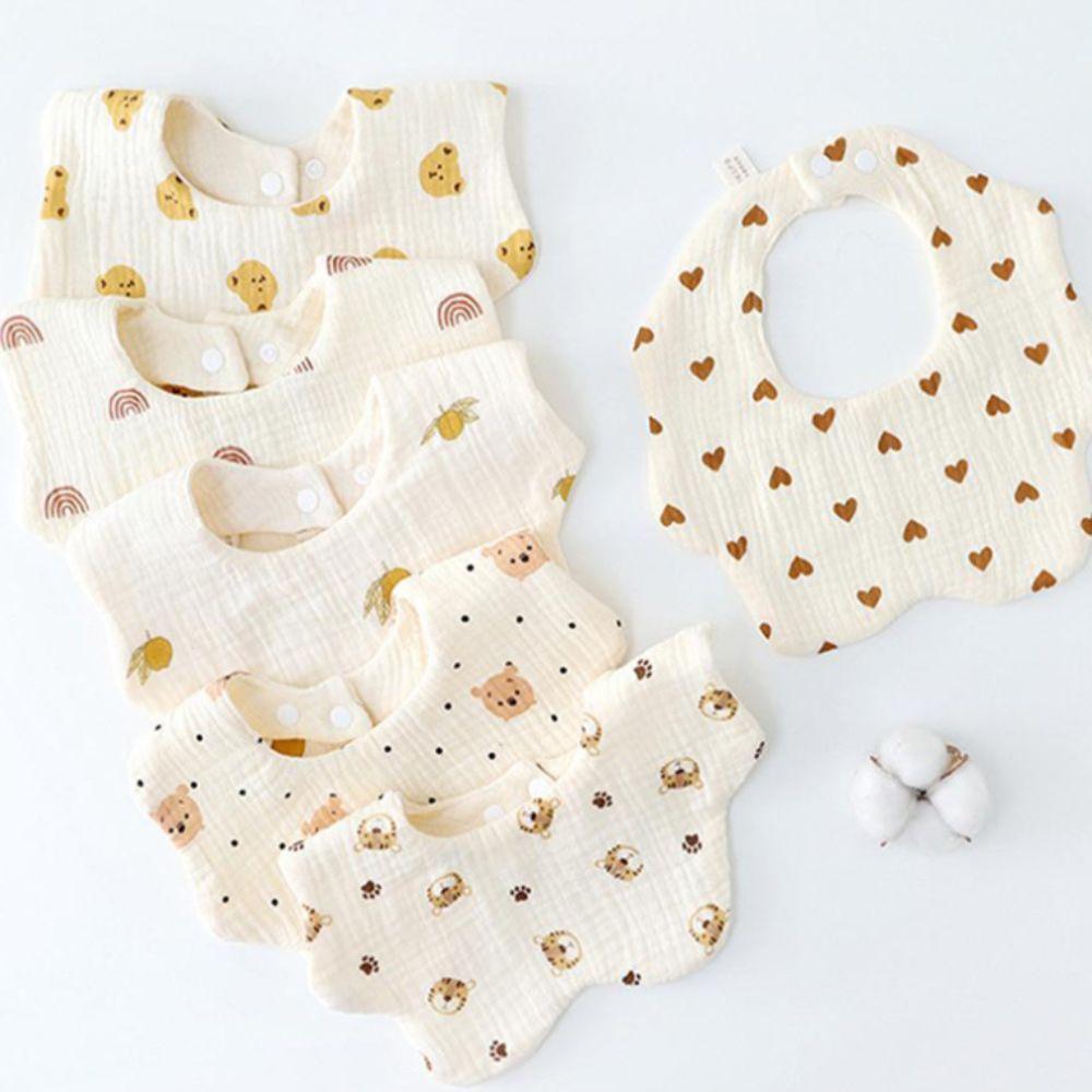 Soft Cotton Baby Bib 6 Layer Feeding Bib Adjustable Kids Saliva Towel Newborn