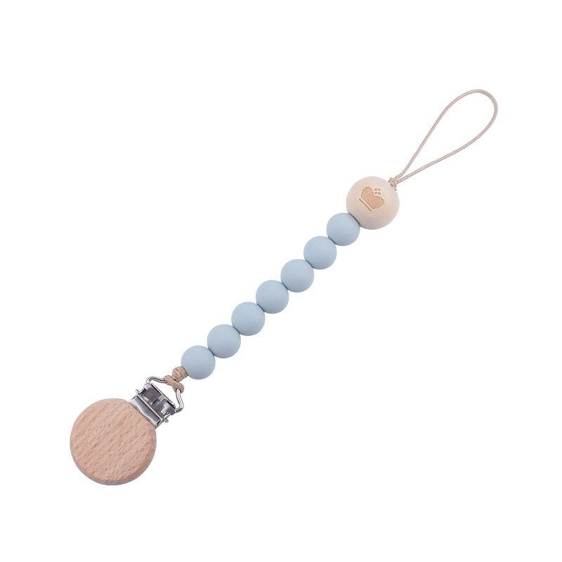 New Baby Beech Wood Pacifier Clips Molar Toy Pacifier Chain Anti-drop Chain Baby Boy Girl Gift Baby Nipple Accessories