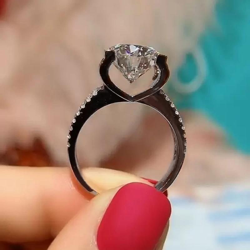 Новые классические обручальные кольца Кольца вечности для женщин Ослепительно белый фианит с камнем Предложение Обручальные кольца Роскошный подарок любви