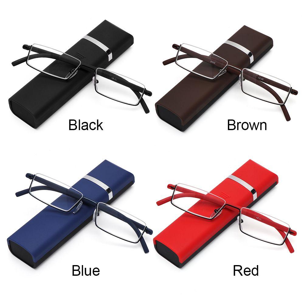 Readers Spring Hinge Presbyopia Eyeglasses Anti Eyestrain Reading Glasses with Case Half Frame