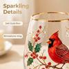 Embossed Hummingbird Pattern Mug Aesthetic Milk Cups Multi-Purpose Glass Tea Cups  Kitchen