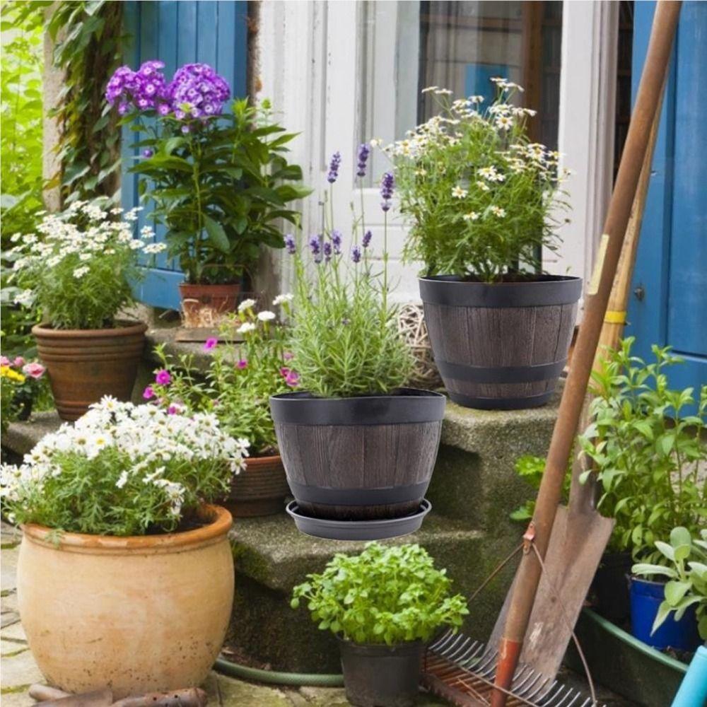 Breathable Round Flower Pot Decorative Flower Bucket Ornament Flower Arrangement