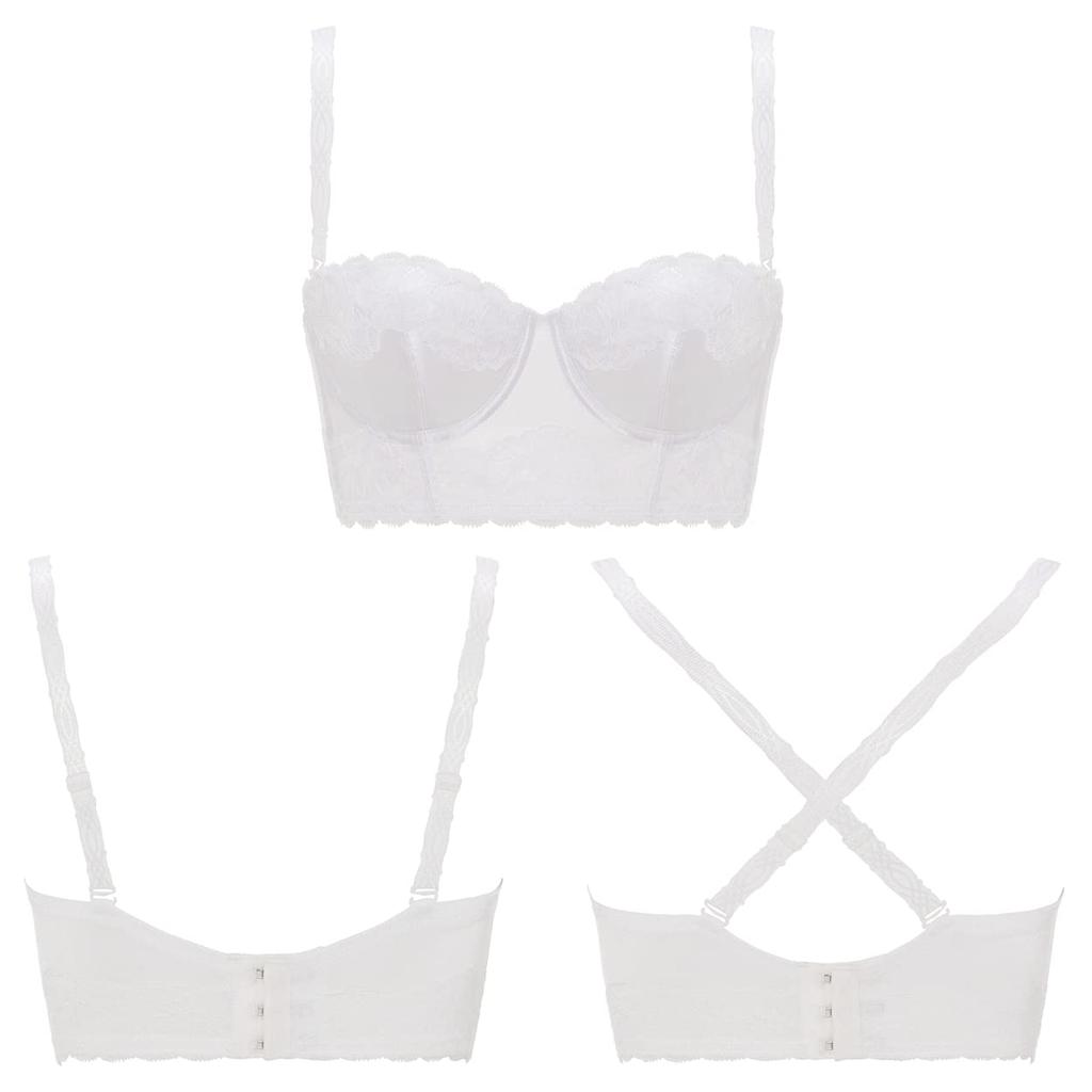 AMOSTYLE Свадебное нижнее белье Длинный бюстгальтер 0003 C75 Размер (Свадьба) (белый)