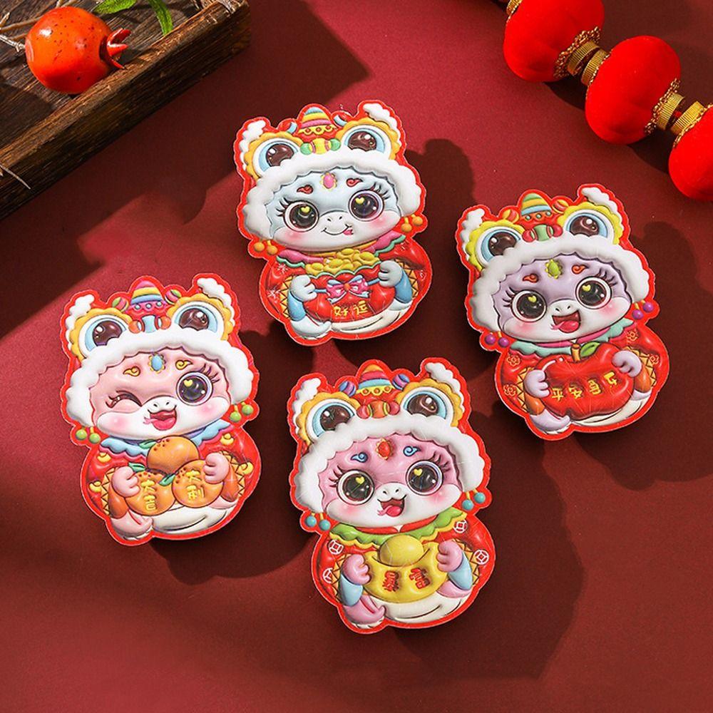 6pcs Laser Chinese New Year Red Pocket Traditional Good Lucky Red Packets  Lunar New Year Gifts