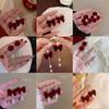 Red Velvet Bow Tassel Earrings for Women - Elegant Autumn & Winter Accessory
