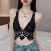 Summer Hollow Out Lace Beautiful Back Deep V Outer Wear Camisole Versatile Sexy Bandeau Breathable Bra