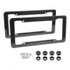 2 Pieces High-Quality Carbon Fiber Textured Universal US/CA Standard Size License Plate Frame Covers - Car Accessories