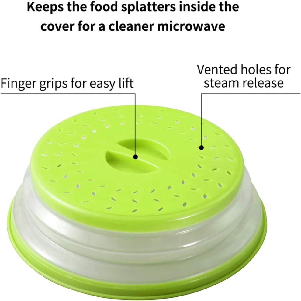 Multipurpose Microwave Cover, Collapsible Design for Easy Storage, Ventilation Holes for Steam Escape, Easy Grip Handle for Safe Lifting, Bpa Free Sil