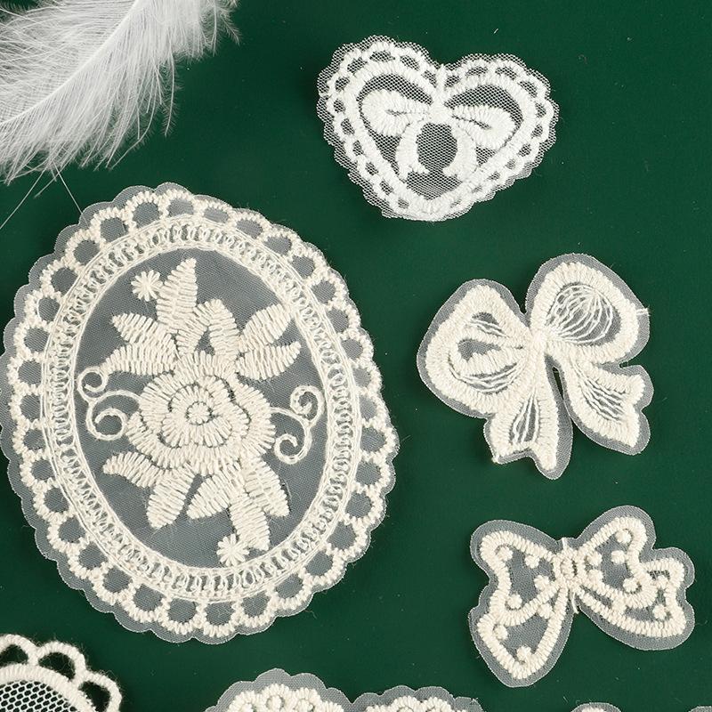 Мультяшный кружевной бант кружевная вышивка наклейка DIY аксессуары для счета за руку аксессуары брошь шпилька аксессуары для волос аксессуары наклейка на ткань